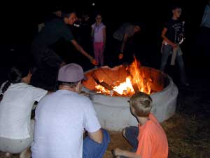 Bonfires at Uncle Shucks Pumpkin Patch and Corn Maze, Alpharetta, Georgia, North East of Atlanta near Gainesville and Alpharetta.